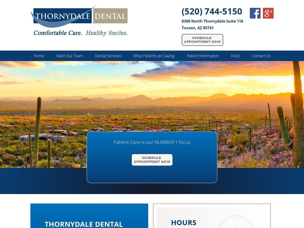 Dr. Cory Wertz DDS Website Screenshot from thornydaledental.com