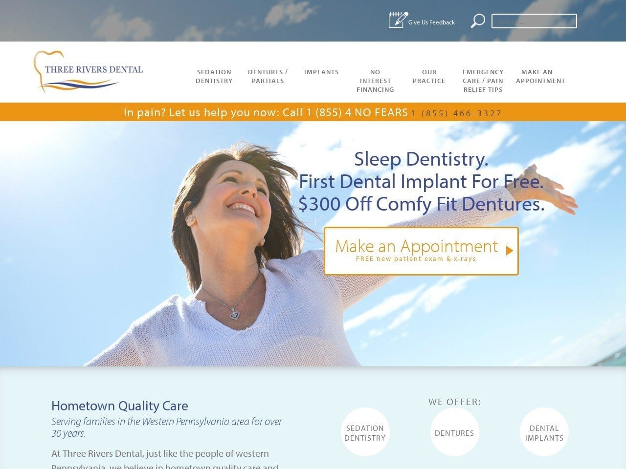 Three Rivers Dental Group Rudolph Lawrence P DDS Website Screenshot from threeriversdentalgroup.com