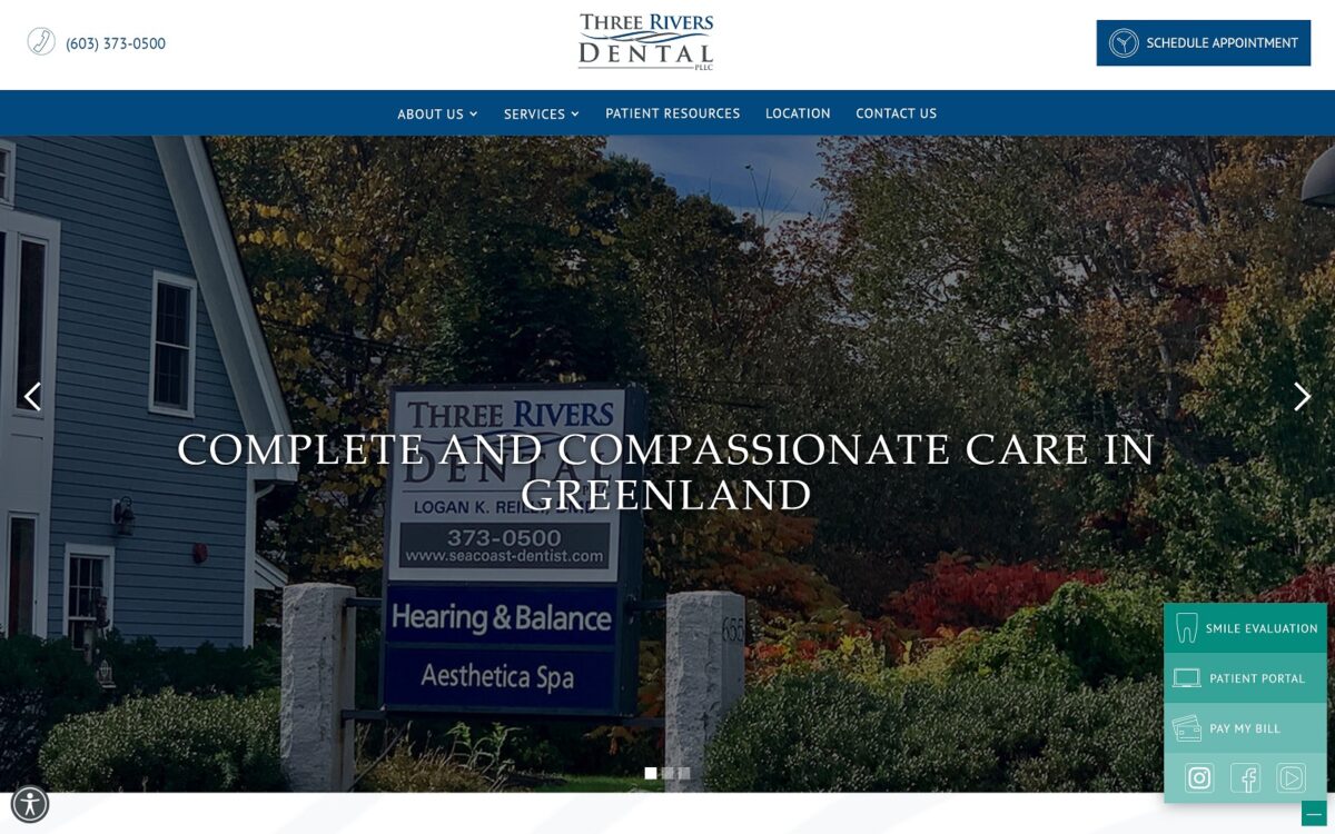 threeriversdentalnh.com screenshot