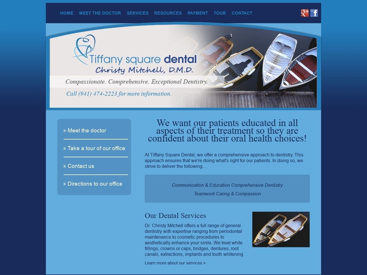 Tiffany Square Dental Website Screenshot from tiffanysquaredental.com