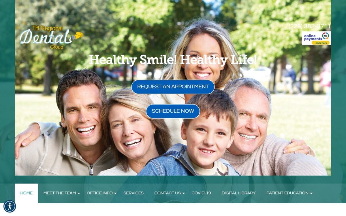 tiftregionaldentalgroup.com screenshot