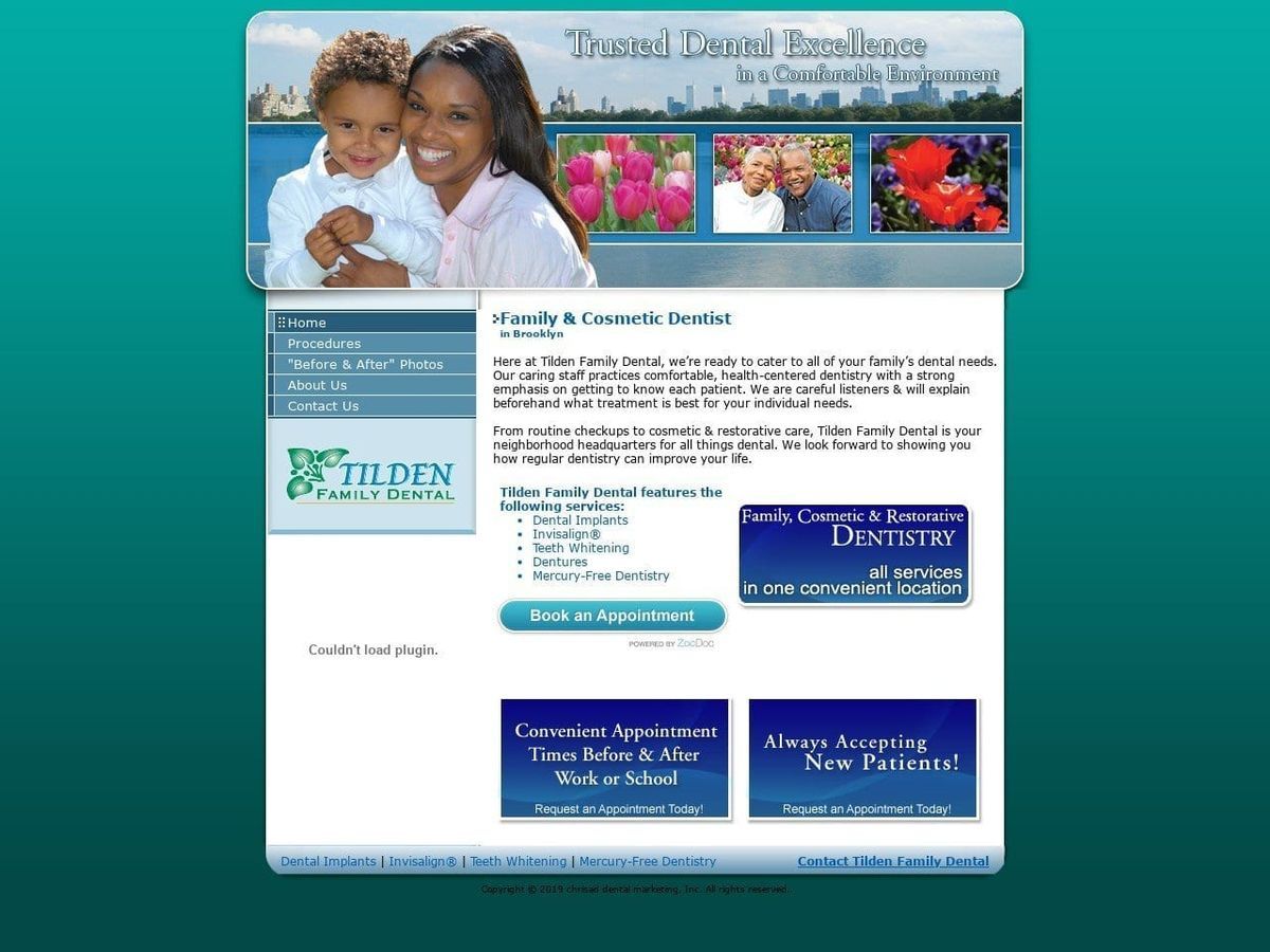 Tilden Family Dental Website Screenshot from tildenfamilydentalservices.com