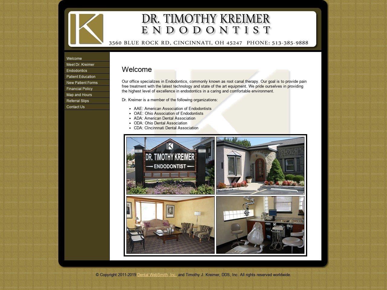 Kreimer Timothy DDS Website Screenshot from timkreimerendo.com