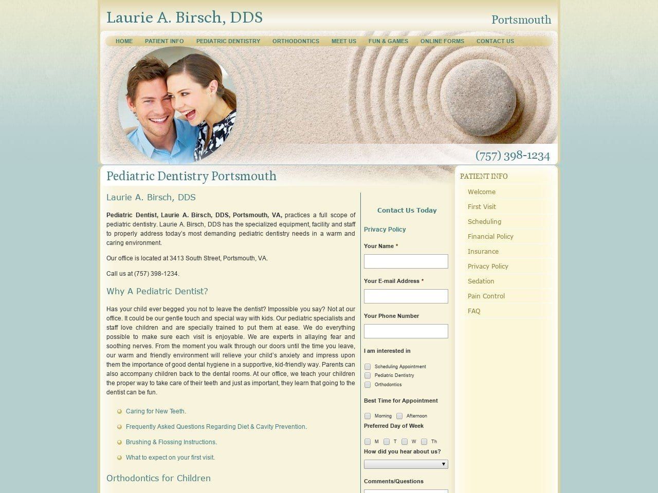 Frederick T Birsch Ltd Website Screenshot from tinyteethdentistry.com