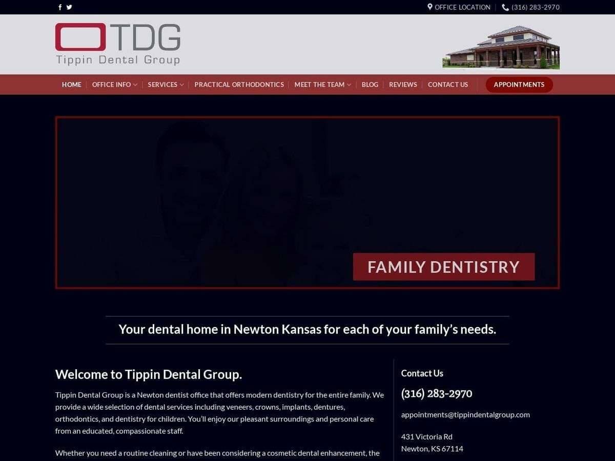 Tippin Dental Group Website Screenshot from tippindentalgroup.com