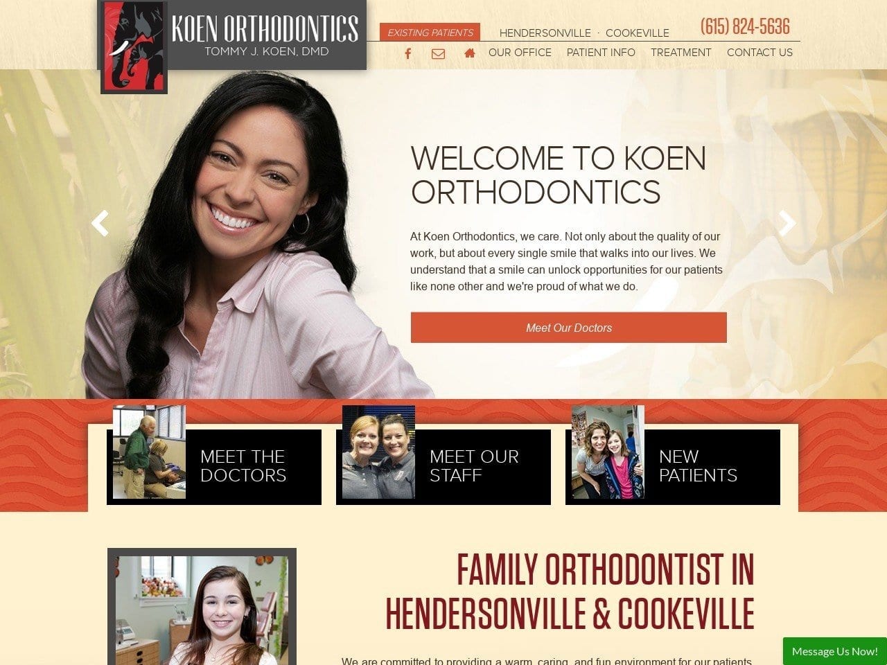 Koen Orthodontics Website Screenshot from tkoenortho.com