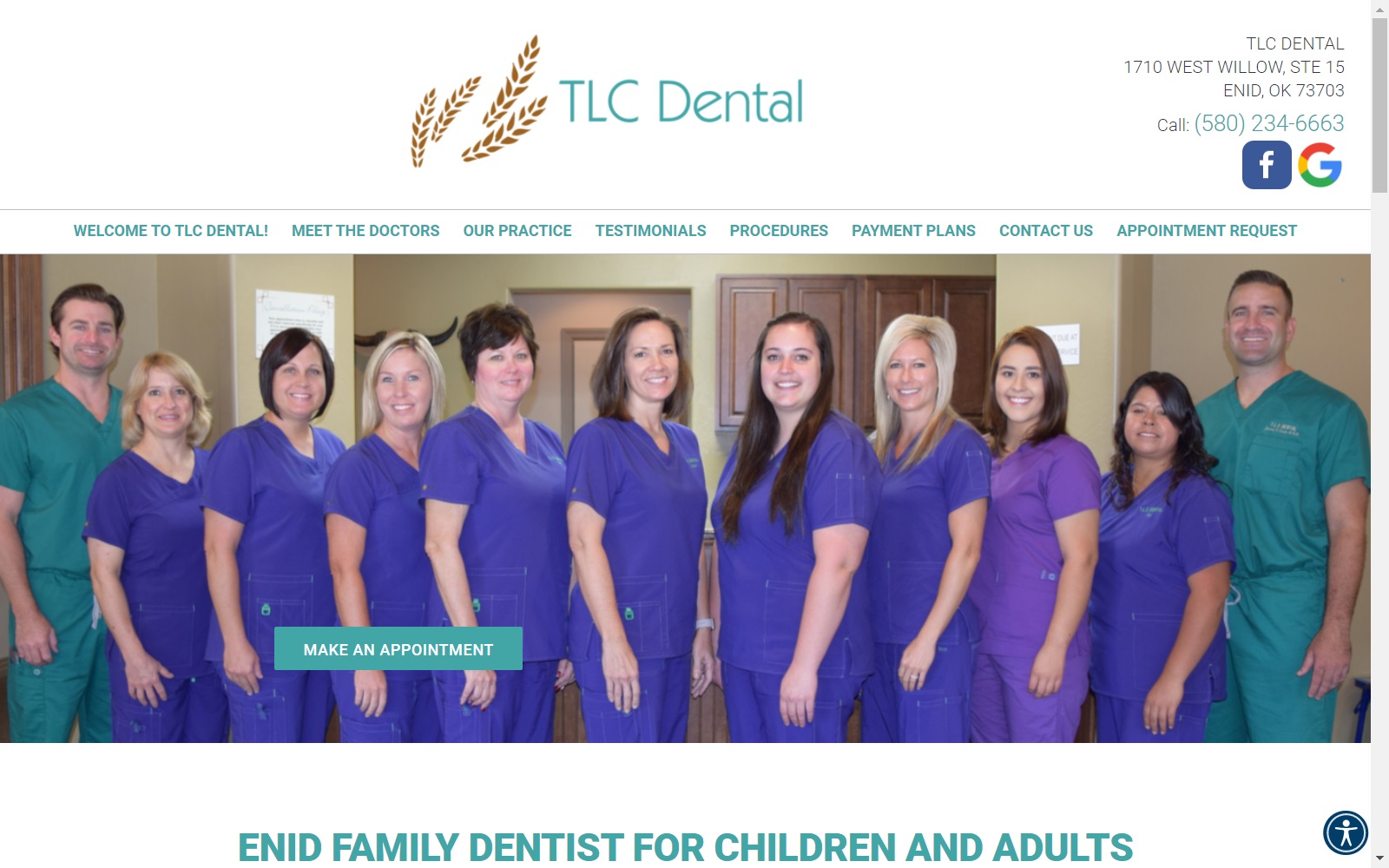 tlcdentalenid.com screenshot