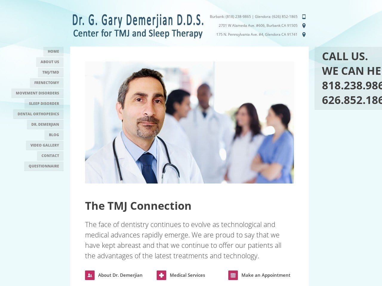 Center for TMJ and Sleep Therapy Website Screenshot from tmjconnection.com
