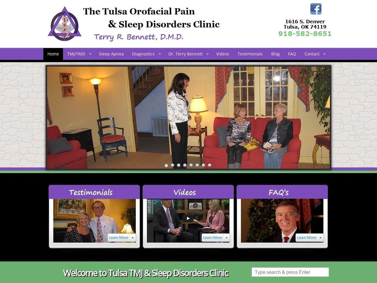 The Tulsa Tmj Orofacial Pain And Sleep Disorders C Website Screenshot from tmjok.com