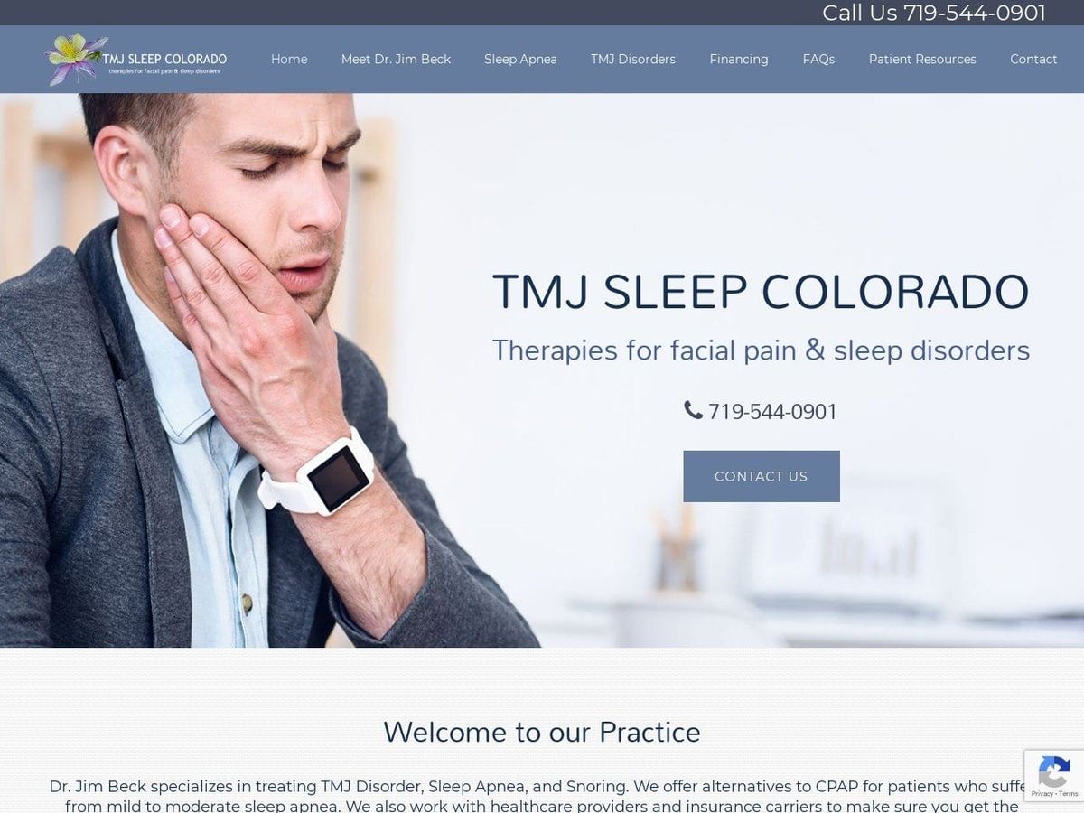 Dr. Jim K. Beck DDS Website Screenshot from tmjsleepcolorado.com