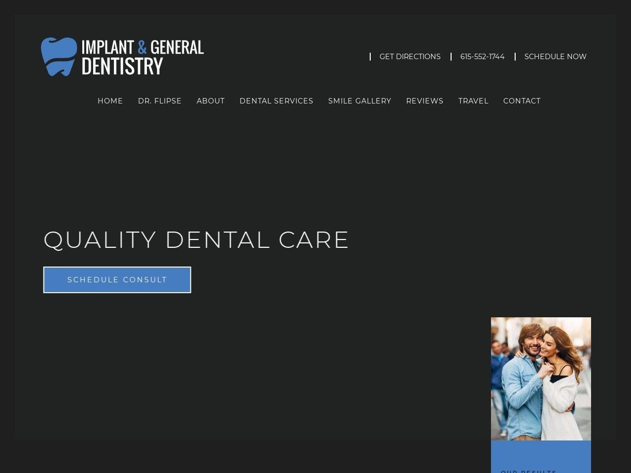 Implant & General Dentistry of Middle Tennessee Website Screenshot from tndentistry.com