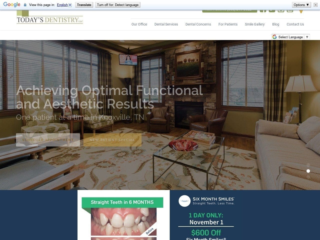 Today Dentist Website Screenshot from todaysdentistryllc.com