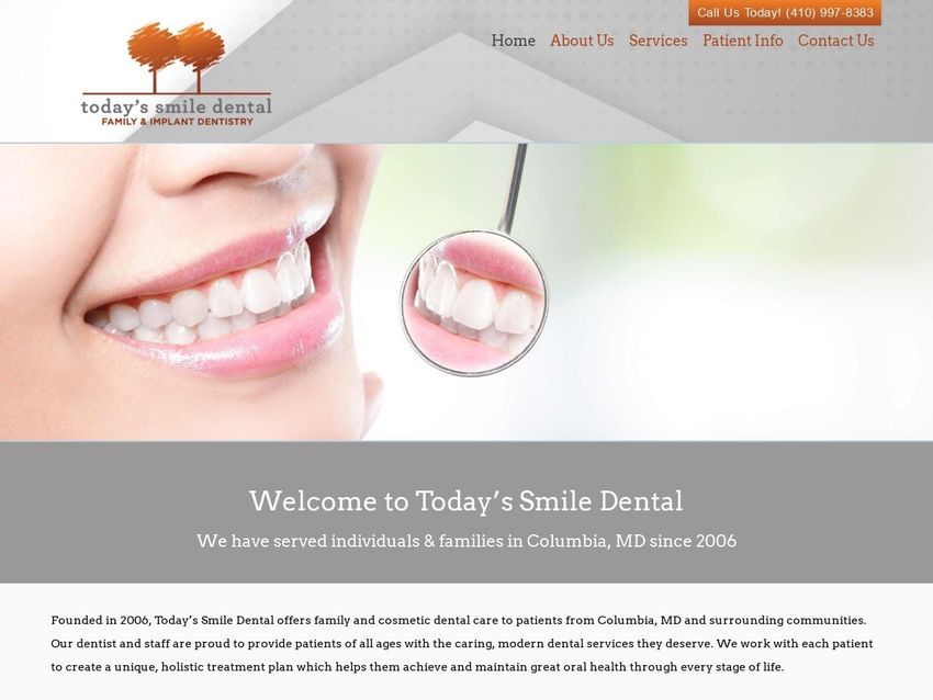 Todays Smile LLC Website Screenshot from todayssmiledental.com