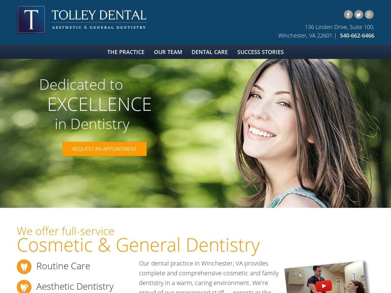 Benjamin L. Tolley D.D.S. P.C. Website Screenshot from tolleydental.com