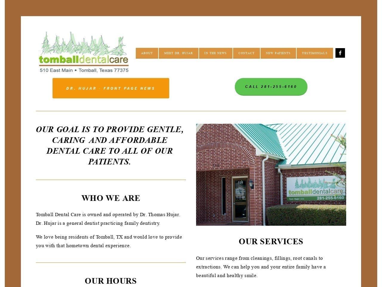 Tomball Dental Care Website Screenshot from tomballdentalcare.com