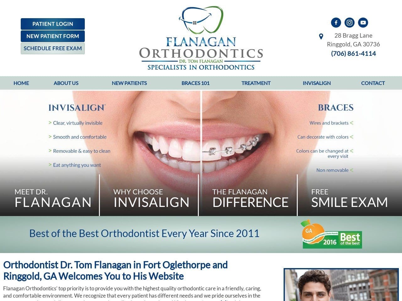 Flannigan C Thomas DDS Website Screenshot from tomflanaganortho.com