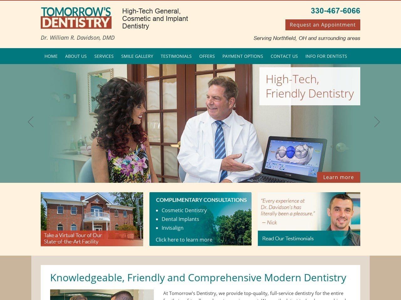 Dr. William R. Davidson DDS Website Screenshot from tomorrowsdentistry.com