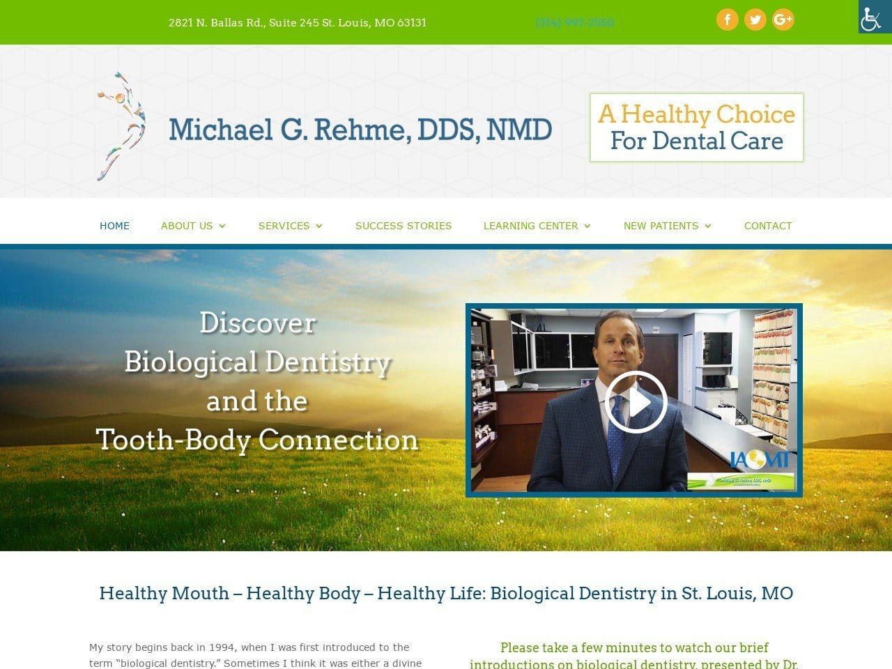 Michael G. Rehme DDS CCN and Associates Website Screenshot from toothbody.com