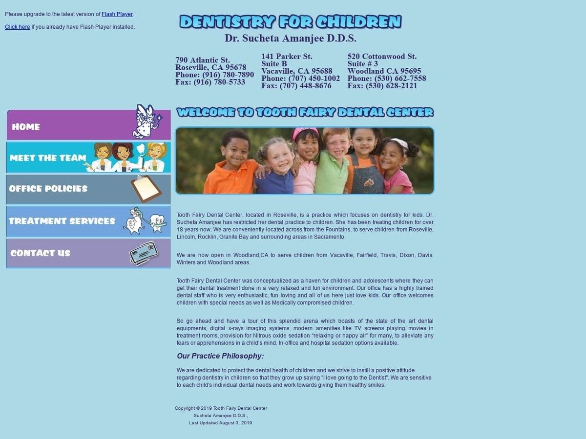 Tooth Fairy Dental Center Website Screenshot from toothfairy4u.com