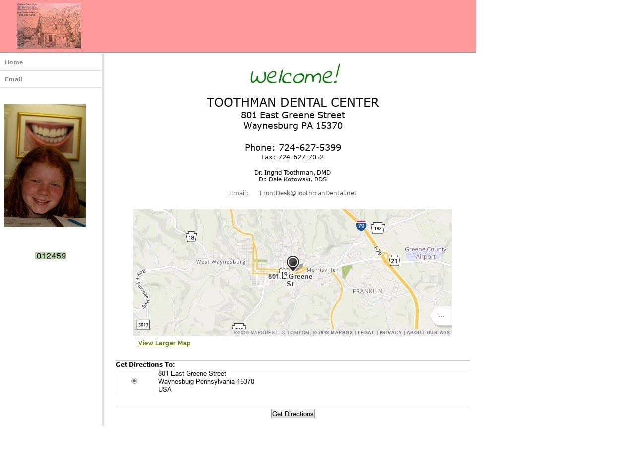 Toothman Dental Center Website Screenshot from toothmandental.net