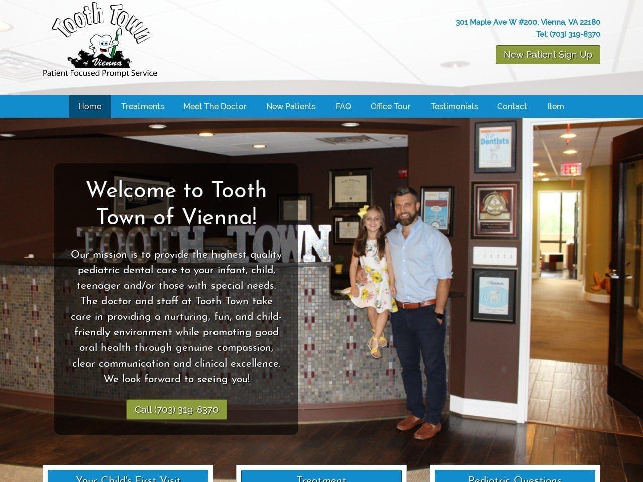 Tooth Town of Vienna Andrew Jason Shannon DMD Website Screenshot from toothtownofvienna.com