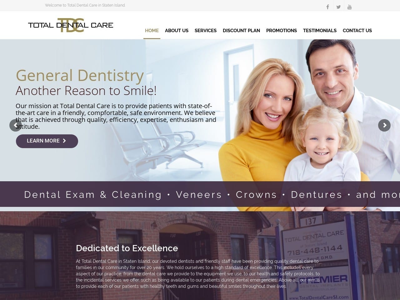 Total Dental Care of Staten Island Website Screenshot from totaldentalcaresi.com