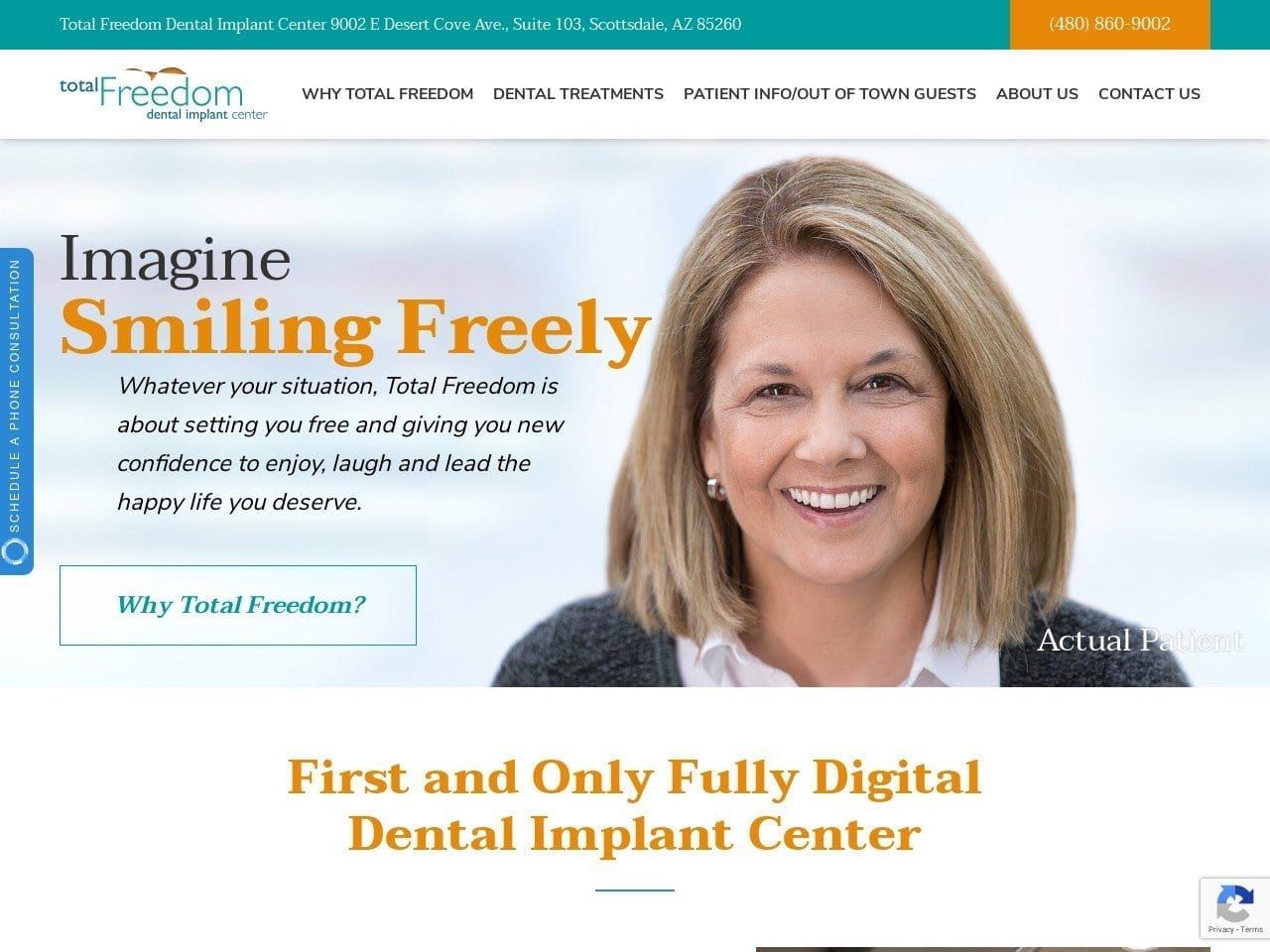 Total Freedom Dental Implant Center Website Screenshot from totalfreedomdentalimplants.com