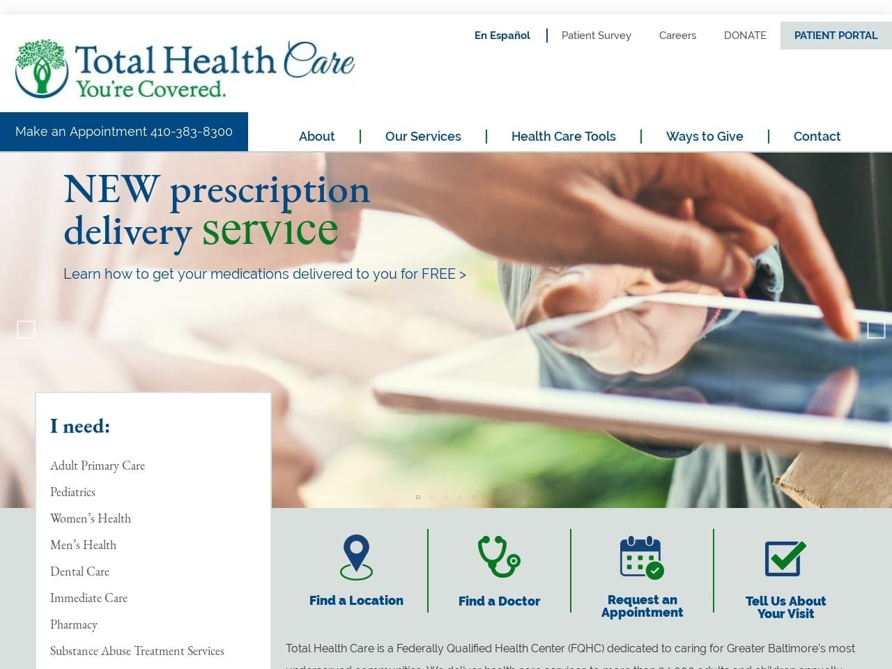 Total Health Care Inc Website Screenshot from totalhealthcare.org