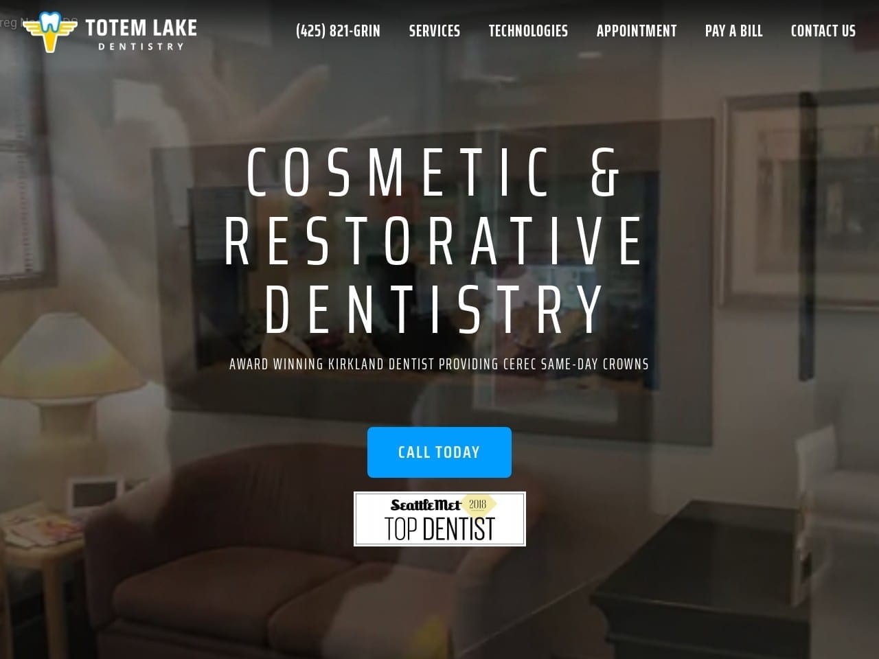 Totemlake Dentistry Website Screenshot from totemlakedentistry.com