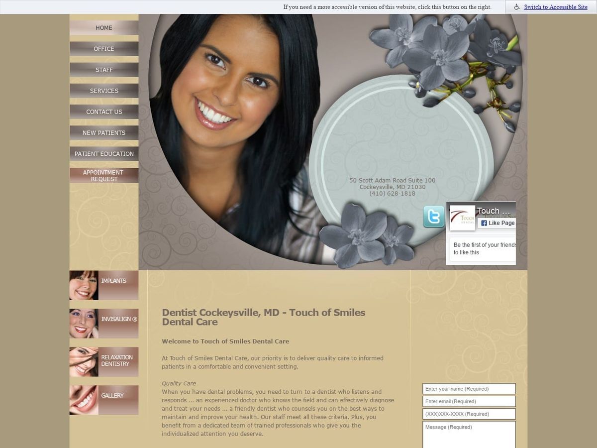 Touch of Smiles Dental Care Website Screenshot from touchofsmiles.com