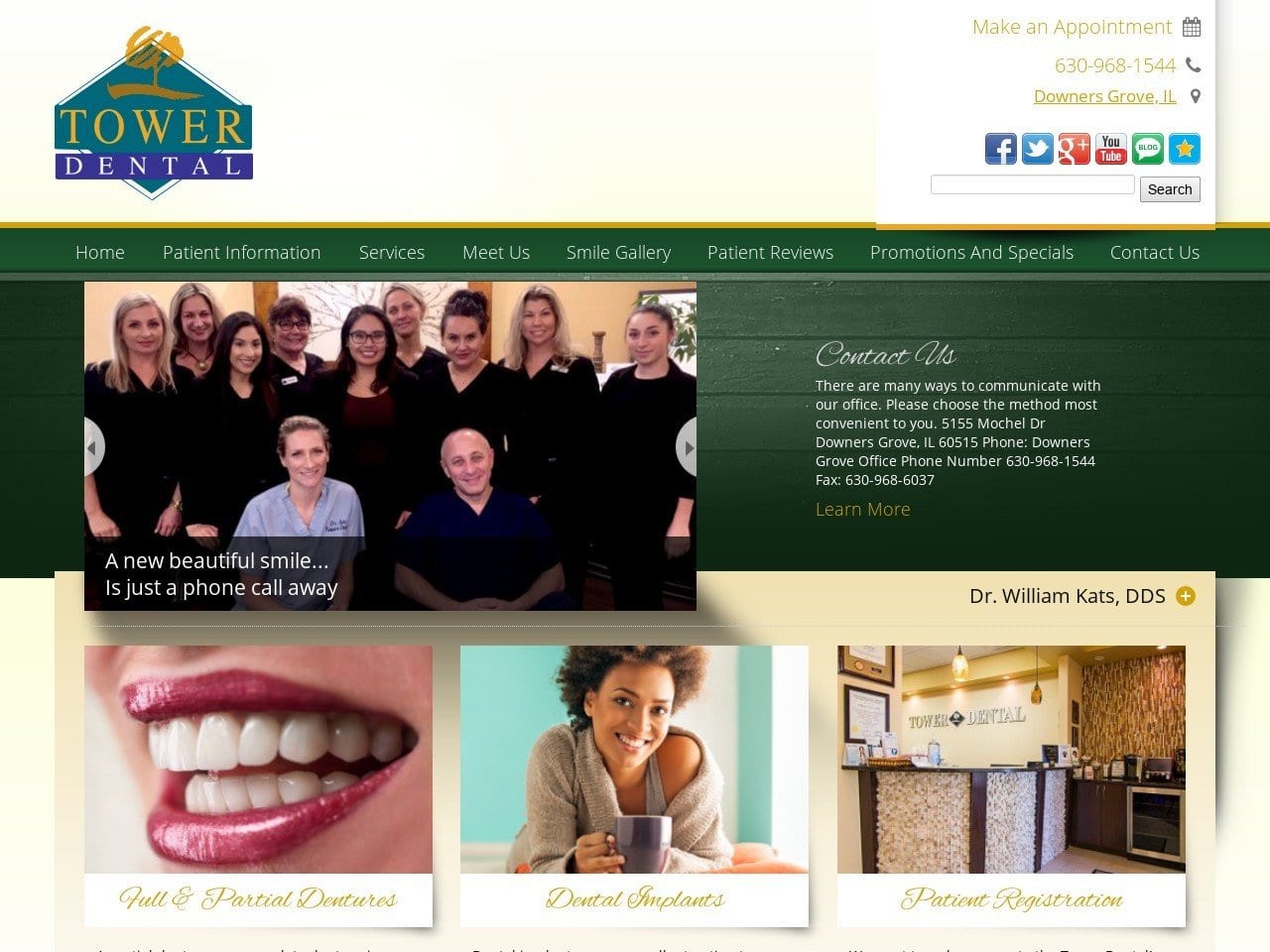 Tower Dental Website Screenshot from towerdental.net