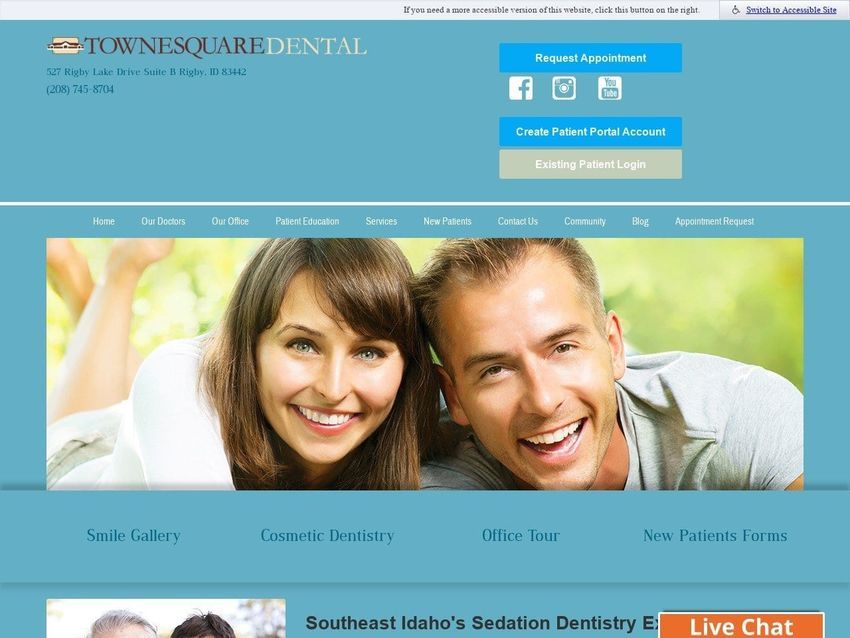 Townsquare Dental Website Screenshot from townesquaredental.com