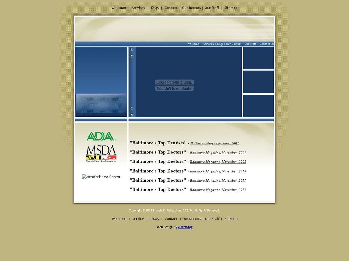 Brenda K Richardson Dental Website Screenshot from towsonendoassociates.com