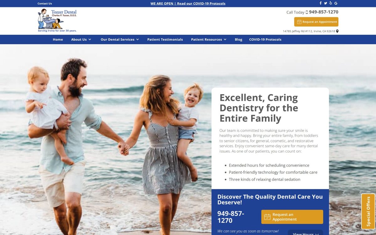 tozzerdental.com screenshot