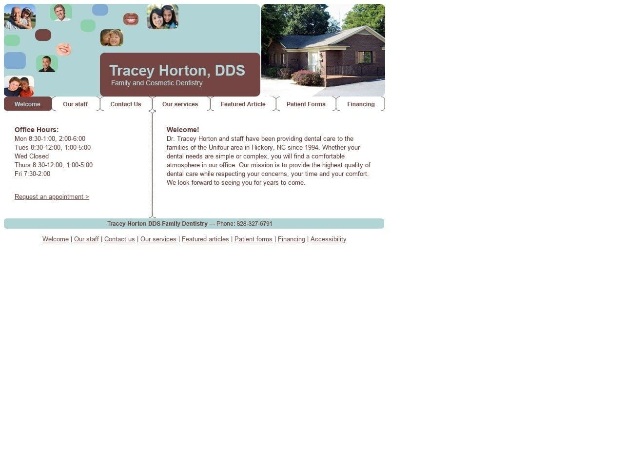 Tracey Horton DDS Website Screenshot from traceyhortondds.com