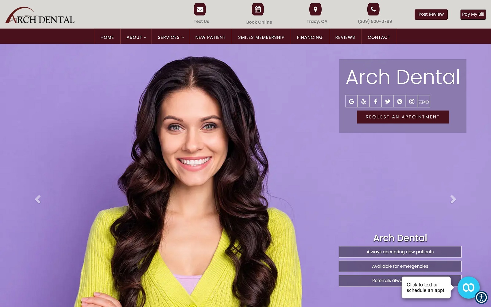 tracyarchdental.com screenshot