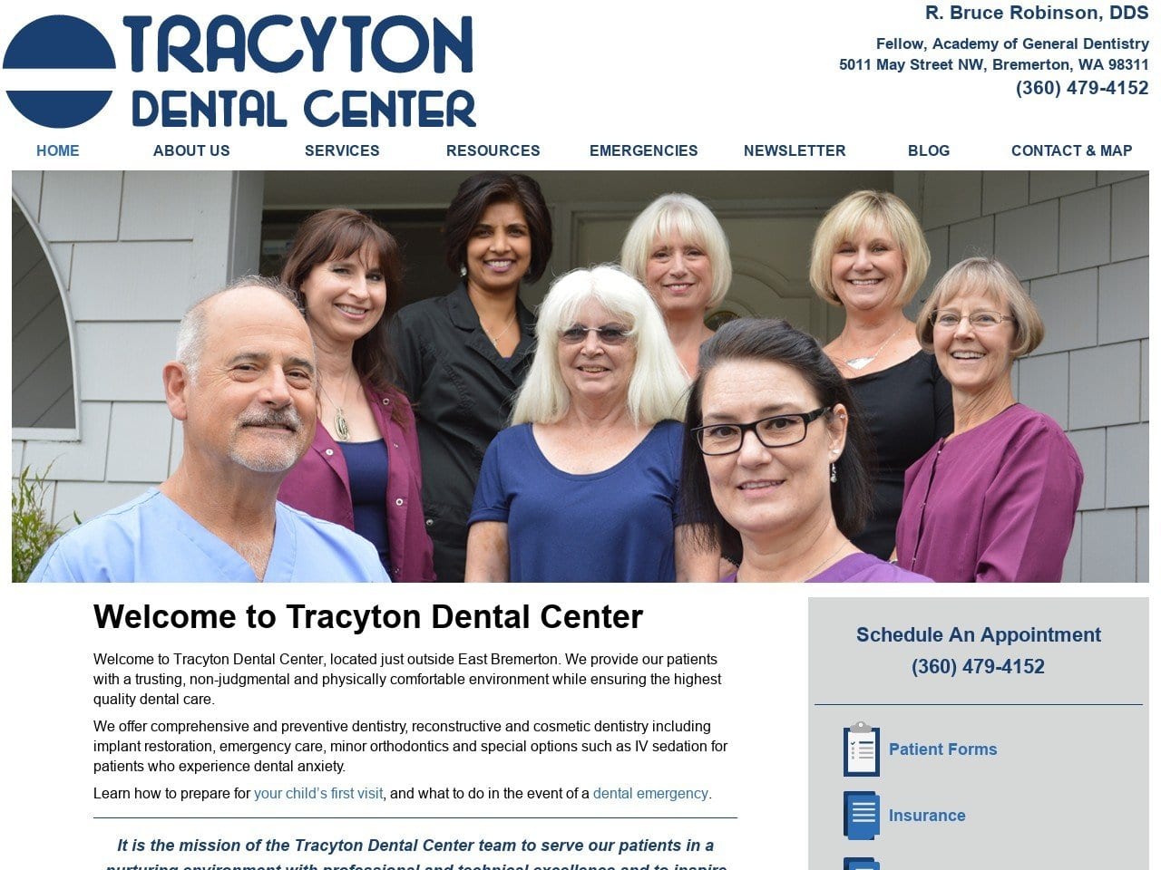 Dr. Robert B. Robinson DDS Website Screenshot from tracytondental.com