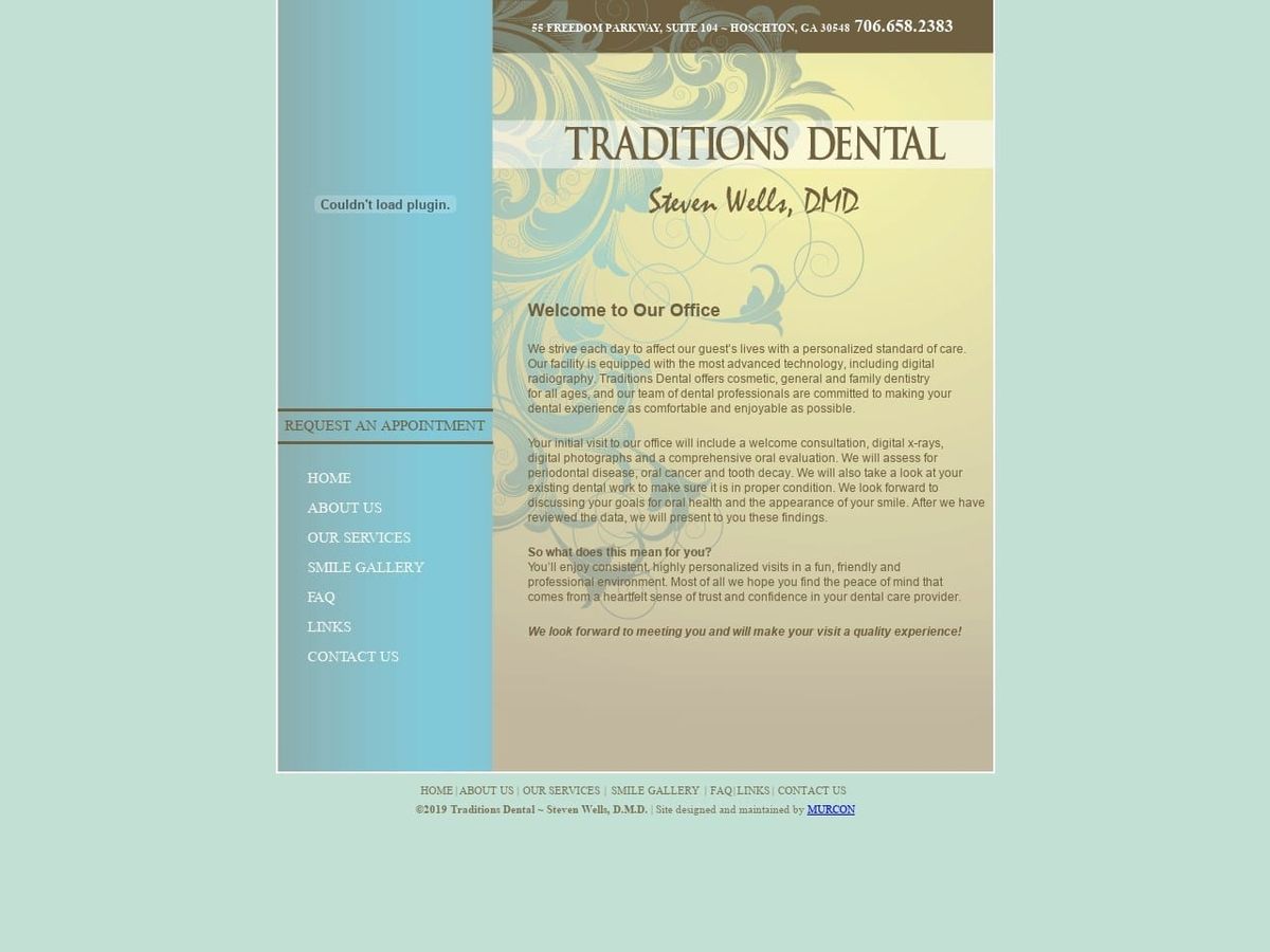 Traditions Family Dentist Website Screenshot from traditionsdental.com