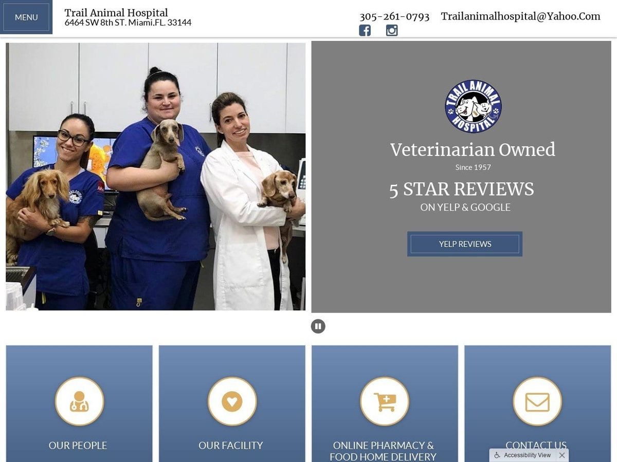 Trail Animal Clinic Website Screenshot from trailanimalhospital.com