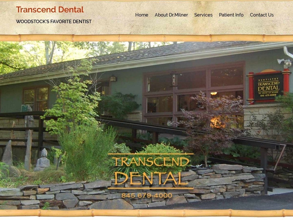 Milner Bruce DDS Website Screenshot from transcenddental.net