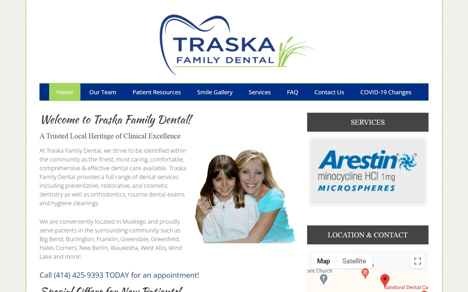 traskafamilydental.com screenshot