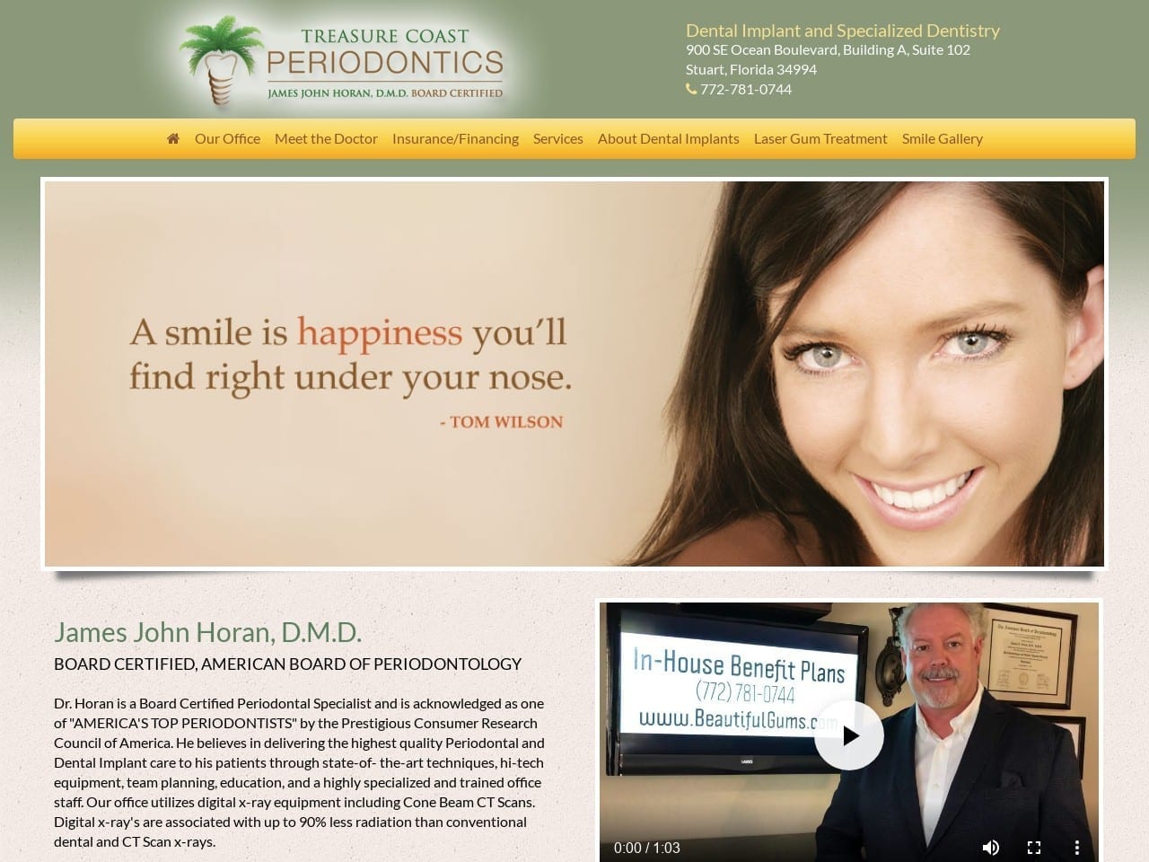 Treasure Coast Periodontics Pa Website Screenshot from treasurecoastperiodontics.com