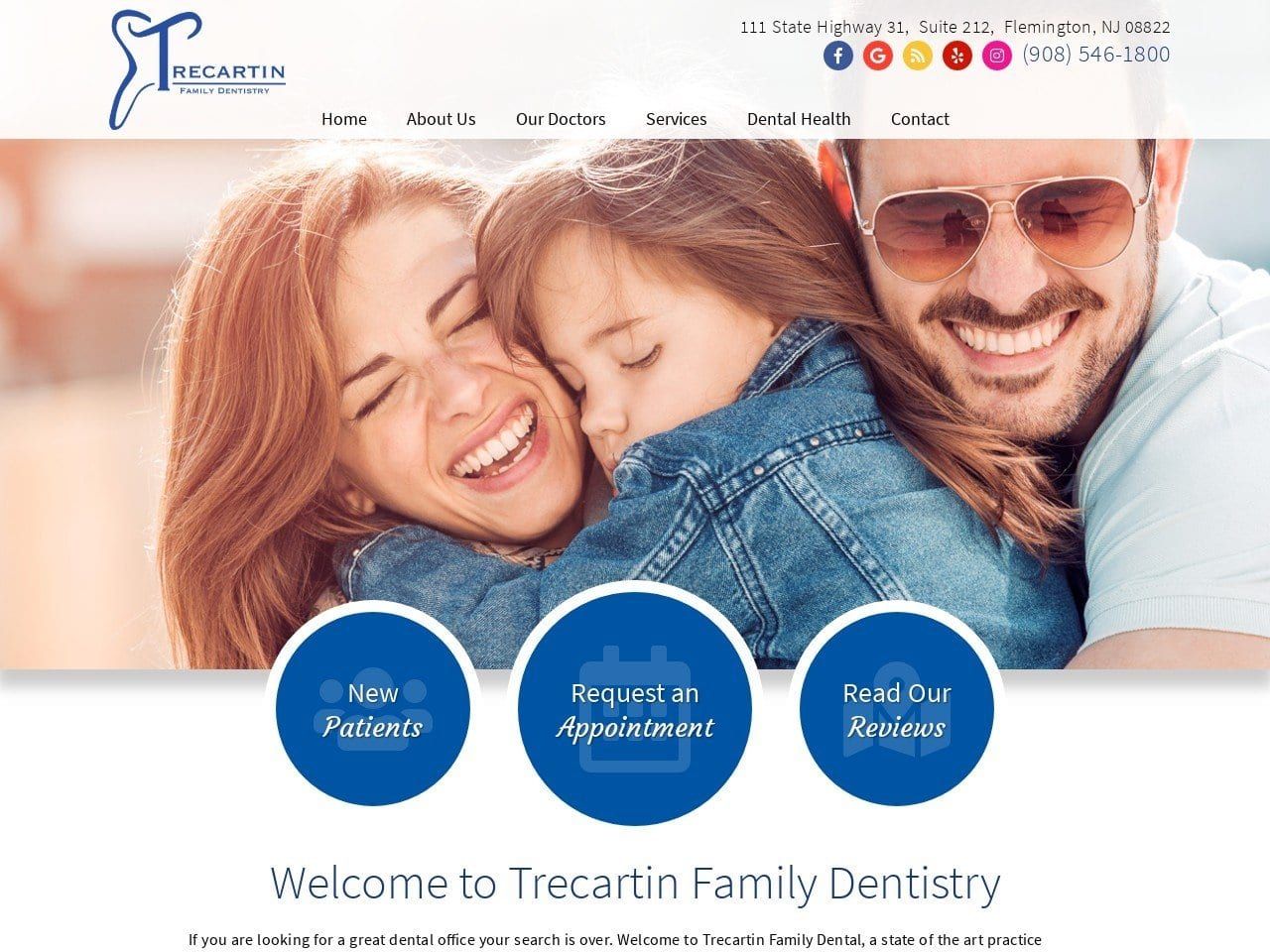 Trecartin Family Dental Website Screenshot from trecartinfamilydental.com