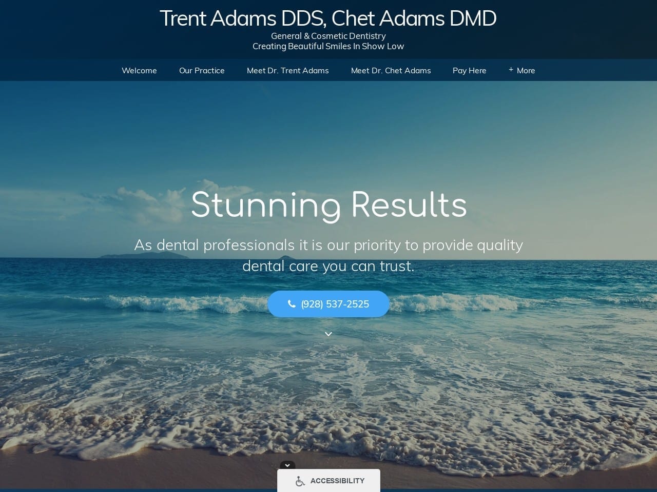 Adams C Trent DDS Website Screenshot from trentadamsdds.com