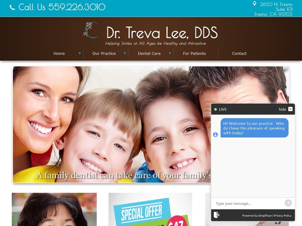 Treva Diane Lee DDS MAGD FICOI Website Screenshot from trevaleedds.com