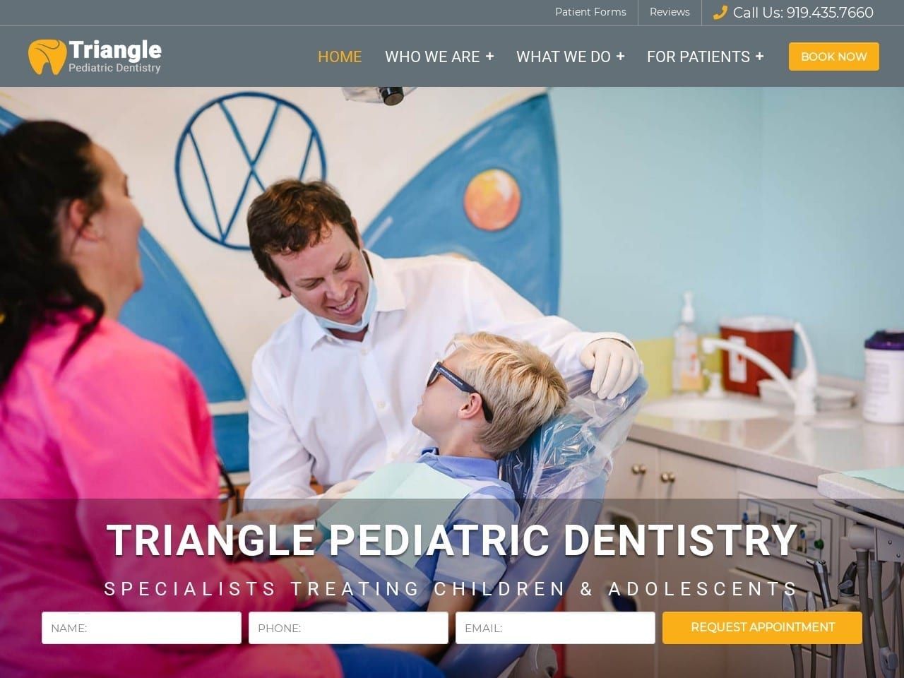 Triange Pediatric Dentistry Hollowell Iii Robert L Website Screenshot from trianglepedo.com