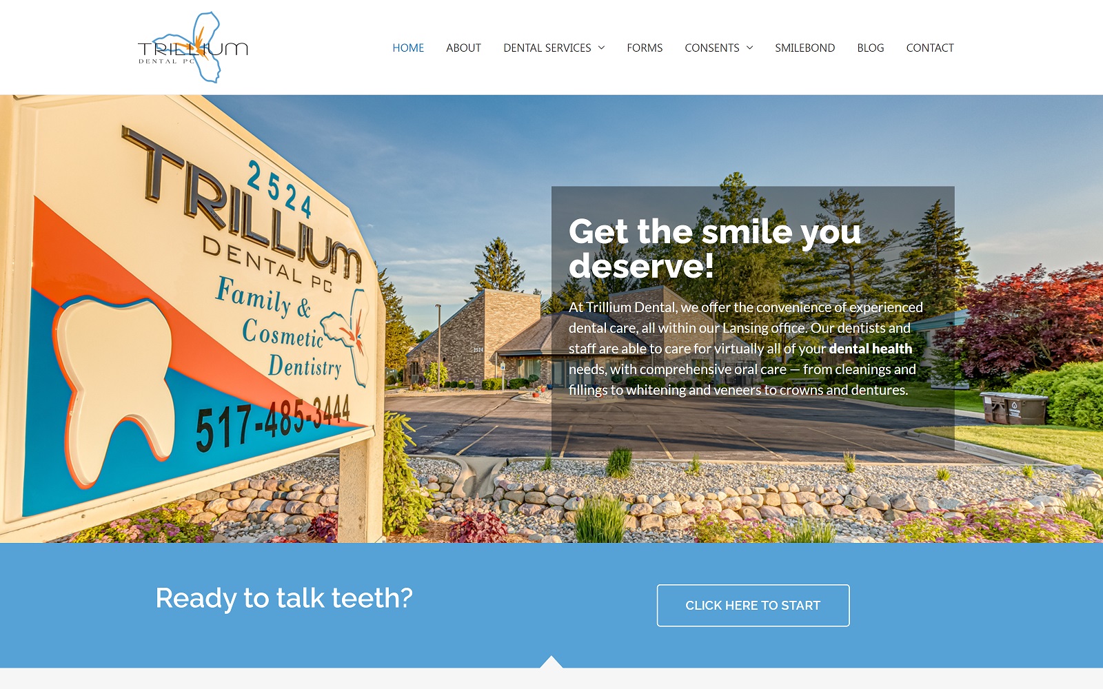 trilliumdental.com screenshot