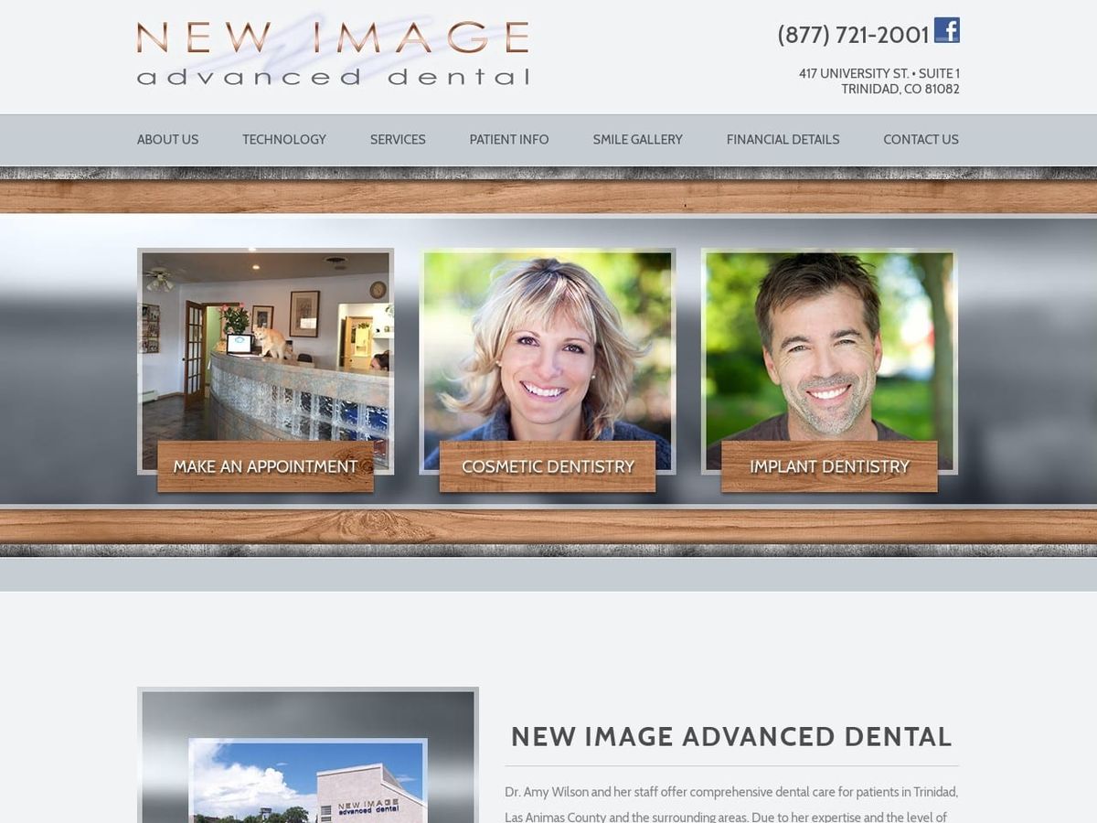 New Image Advanced Dental Website Screenshot from trinidadsmiles.com