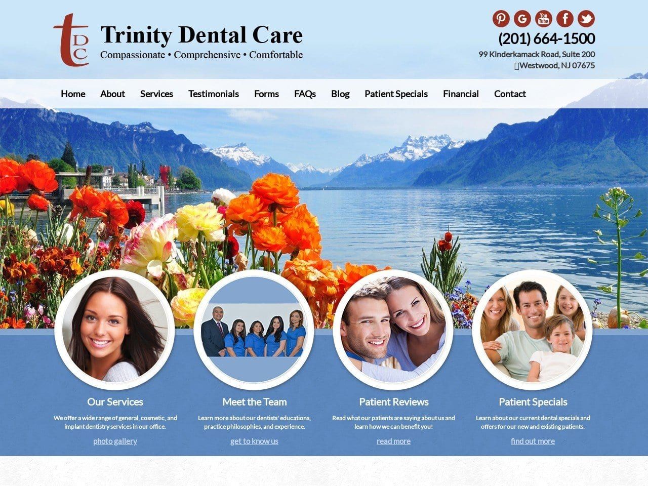 Trinity Dental Care Website Screenshot from trinitydentists.com