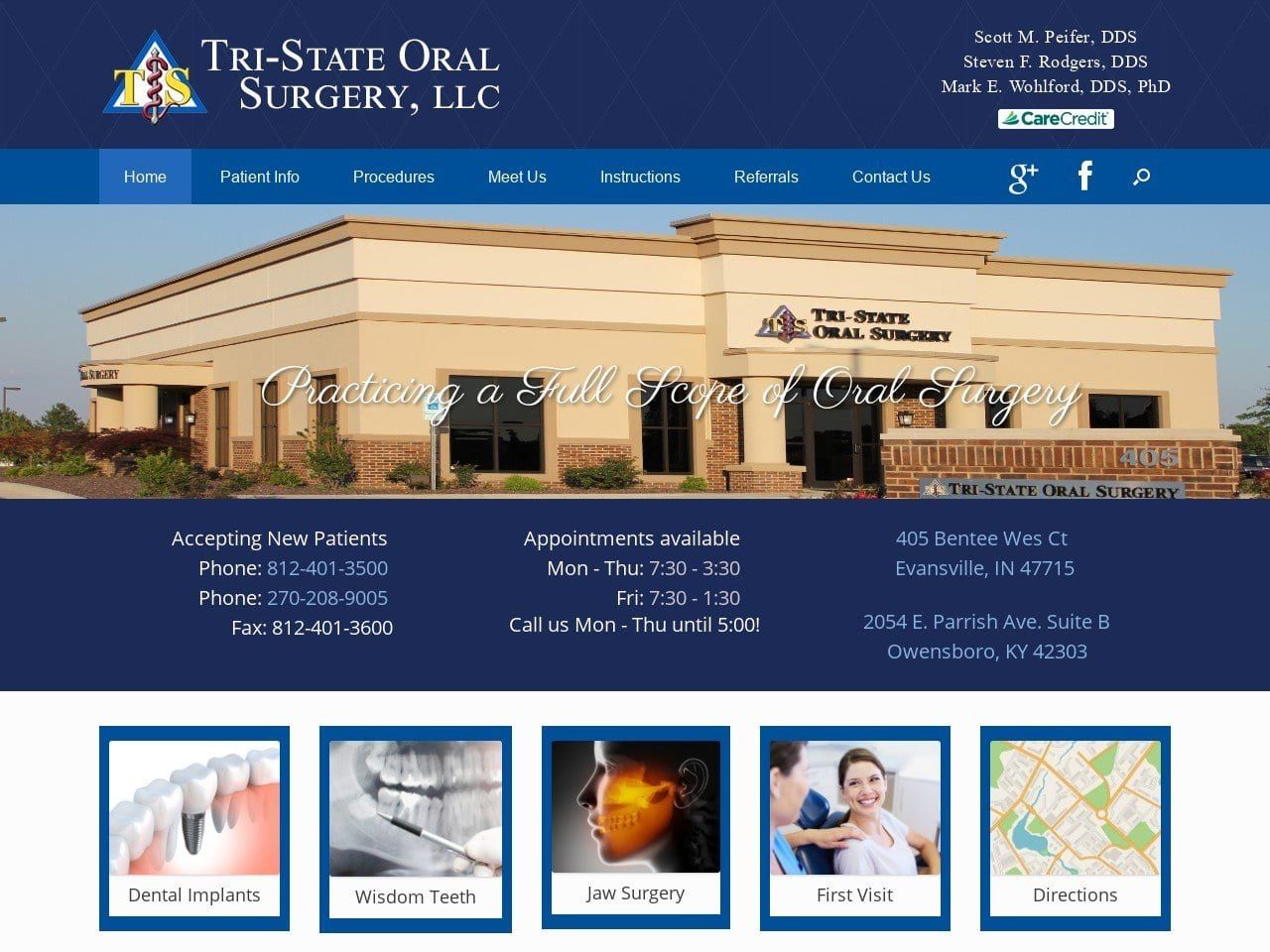 Tri Website Screenshot from tristateoralsurgery.com